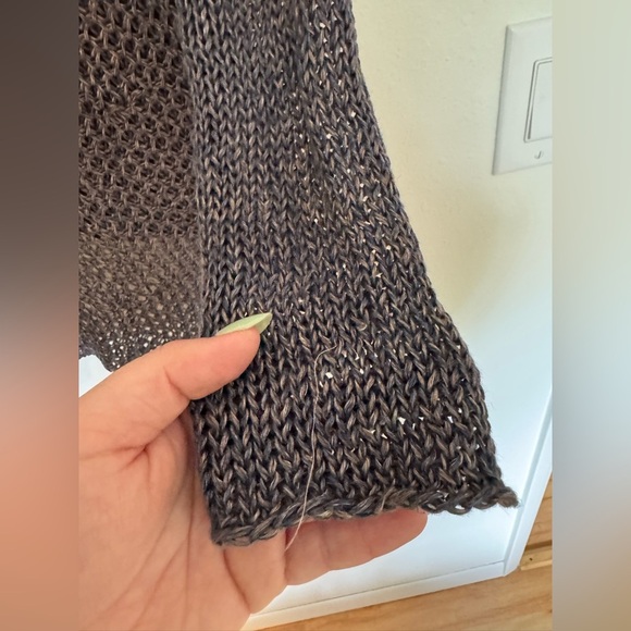 Helmut Lang 100% Linen Mesh Scoop Neck Sweater Blue Size Petite XS EUC - Picture 9 of 9